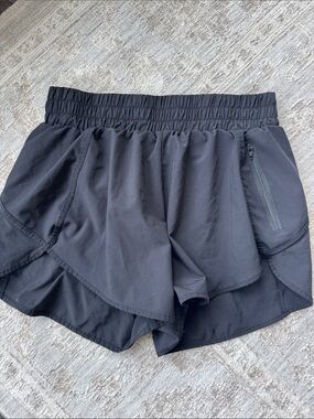 Black Running Shorts with Zip Pocket